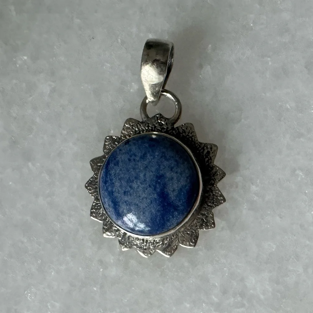 NWOT Sundance Midnight Sun Pendant, Blue Denim Quartz, Sterling Silver - Picture 2 of 3